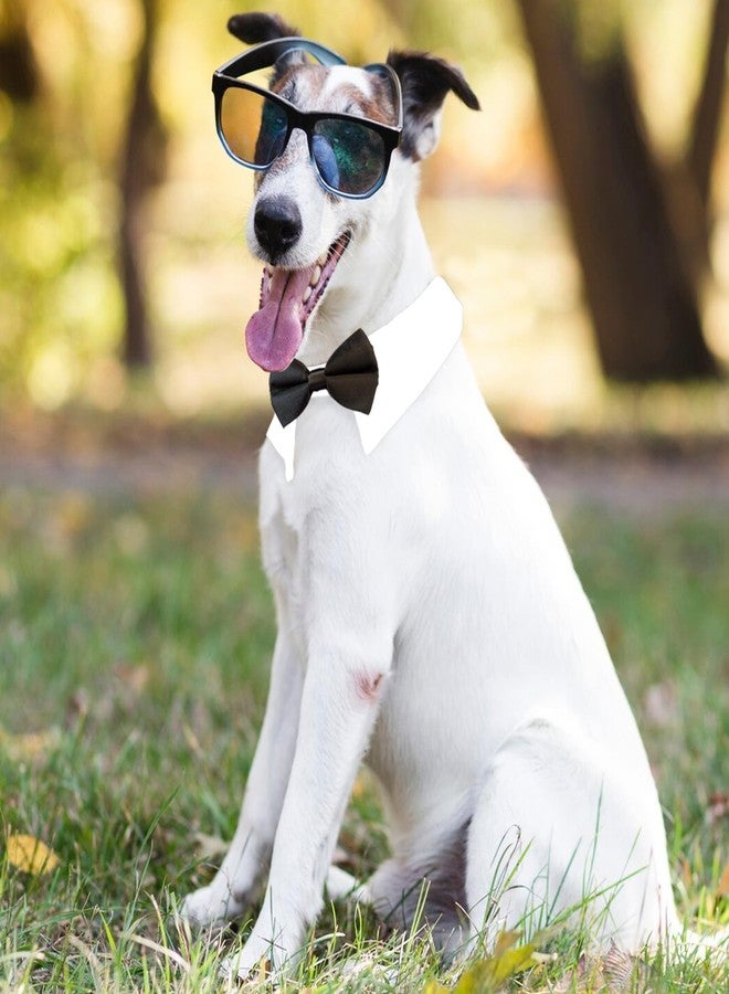 Koolmox Dog Bow Tie, KOOLMOX Pet Bowtie Collar Black, Adjustable White Pet Tuxedo Collar with Black Dog Neck Bow Tie for Medium Large Boy Dogs Wedding Formal Tuxedo Suit Tux Outfits Birthday Costumes - Image 5